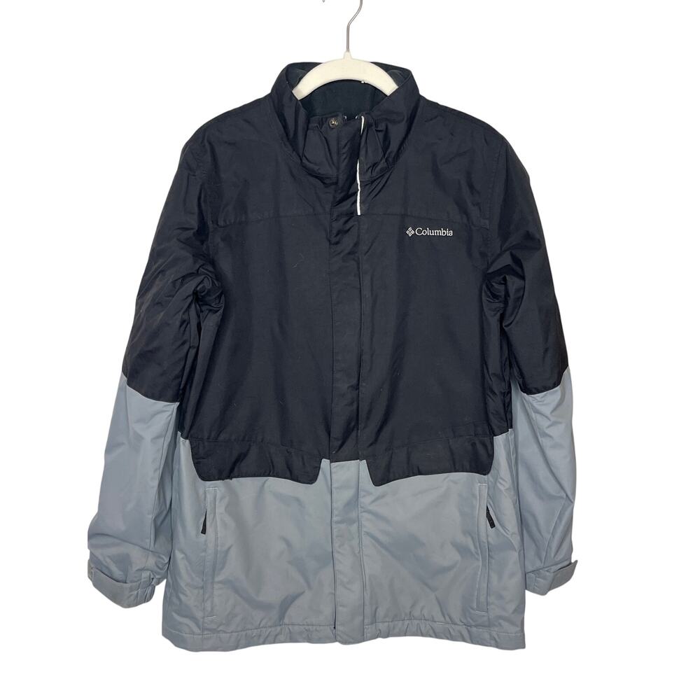 Columbia Boys Jacket Size Large Gray Black‎